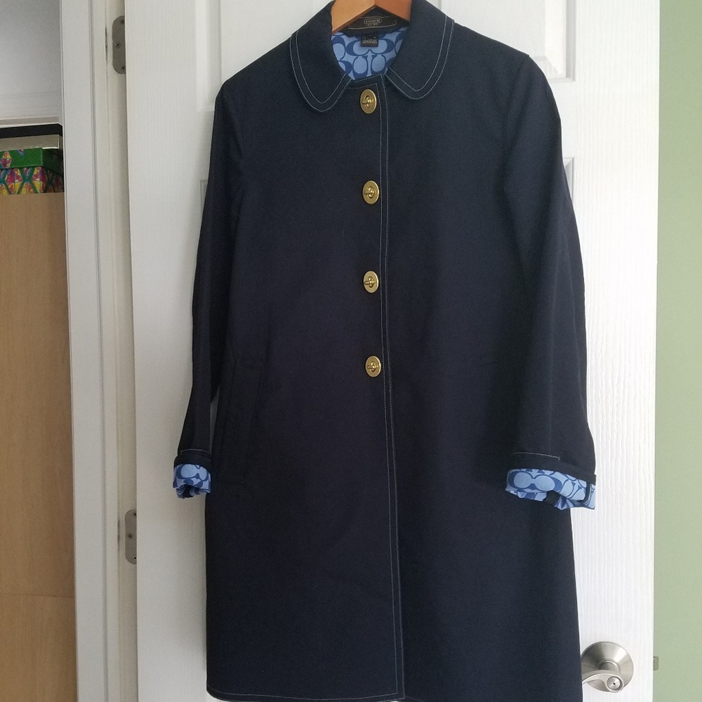 Navy Coach Rain Coat